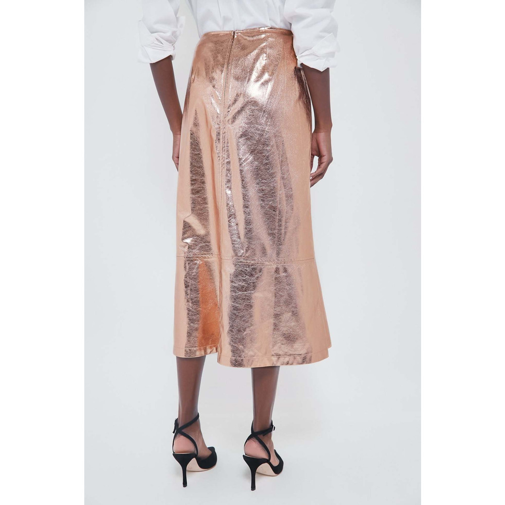 TUCKERNUCK X INDIA HICKS Gold Metallic London Skirt Size 4 NWT - Picture 2 of 6
